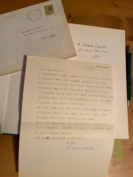 Montale, lettera inedita del premio Nobel a Ennio Cavalli
