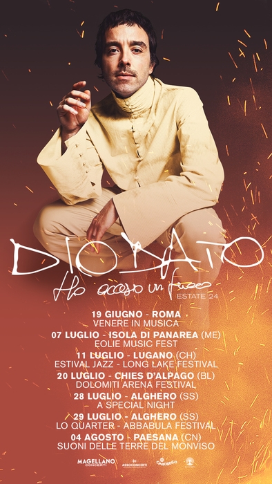 Diodato, live in estate con 7 speciali appuntamenti in Italia