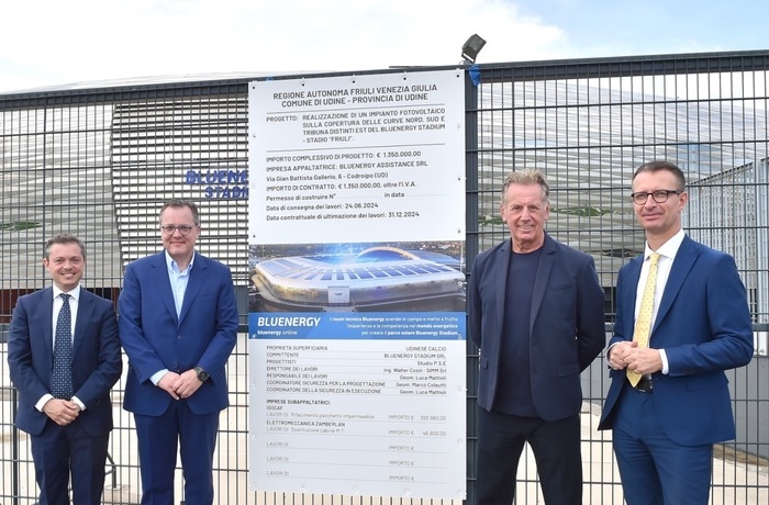 Calcio:a Udine primo stadio in Italia con copertura fotovoltaica