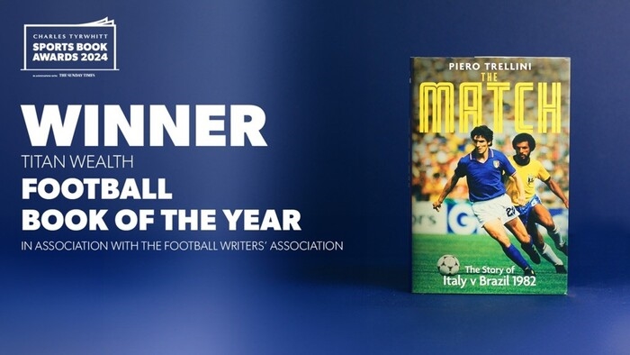 Romanzo Italia-Brasile, 'La Partita' è Football Book of the Year
