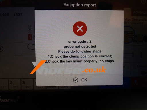 Risolto: Xhorse Dolphin XP-005 “Codice errore: 2 sonda non rilevata”
